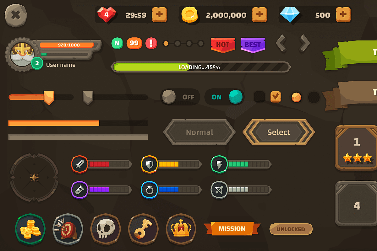 GUI - The Stone, an UI Kit Template by LAYERLAB (Photo 4 of 31)