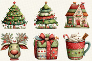 Watercolor Christmas Clipart, an Illustration by DreamCafeArt (Thumbnail 5 of 7)