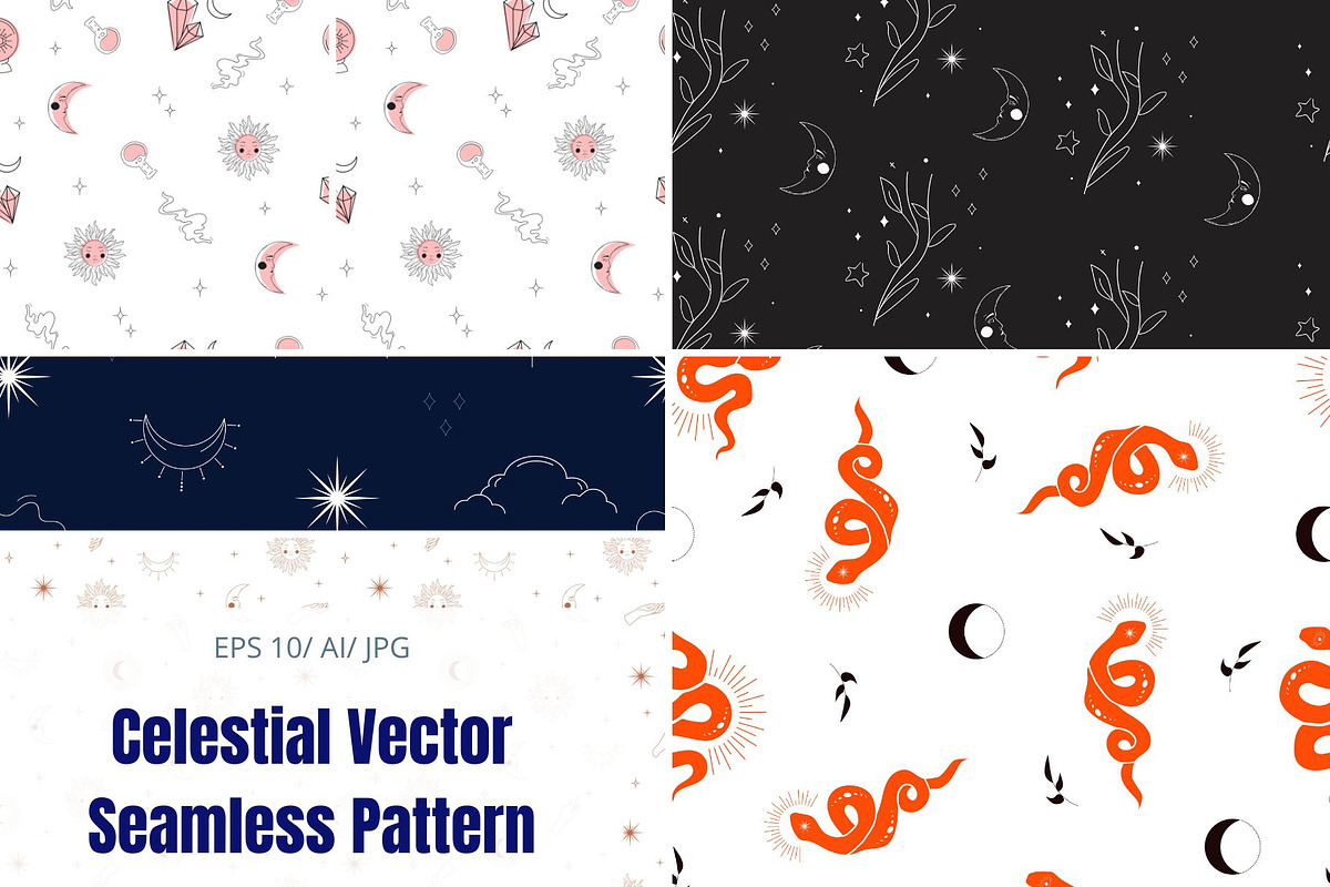 Celestial Vector Seamless Pattern, a Pattern Graphic by ItsReksita Pattern (Photo 1 of 8)