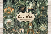 Green Witch Junk Journal Paper, a Person Illustration by GlamArtZhanna (Thumbnail 1 of 10)