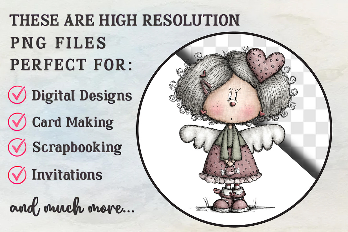 Valentine Cute Quirky Girl Clipart, an Illustration by RobertsArt (Photo 4 of 7)