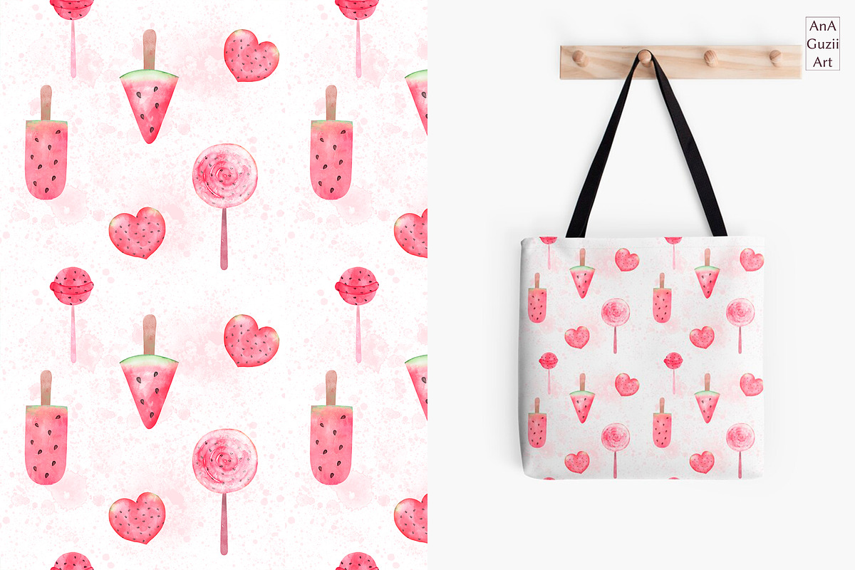 Watermelon watercolor clipart., an Illustration by AnaGuziiArt (Photo 12 of 14)