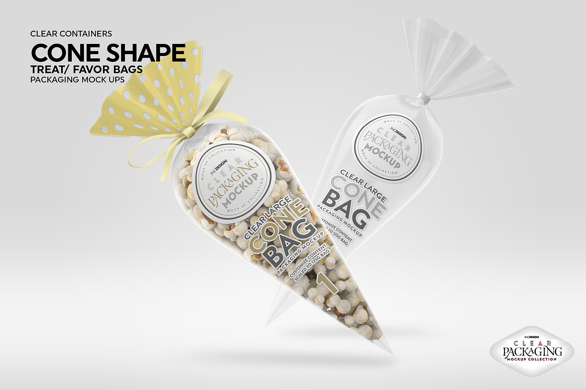 Clear Large Cone Bag PackagingMockup, a Packaging Mockup by INCDesign (Photo 9 of 15)