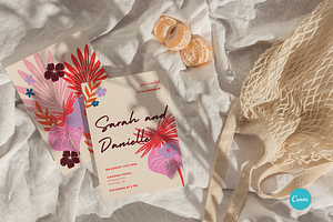 Tropical Wedding Invitation CANVA