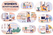 Women’s Daily Life Clipart Bundle, a Food Illustration by IRSYART (Thumbnail 1 of 10)