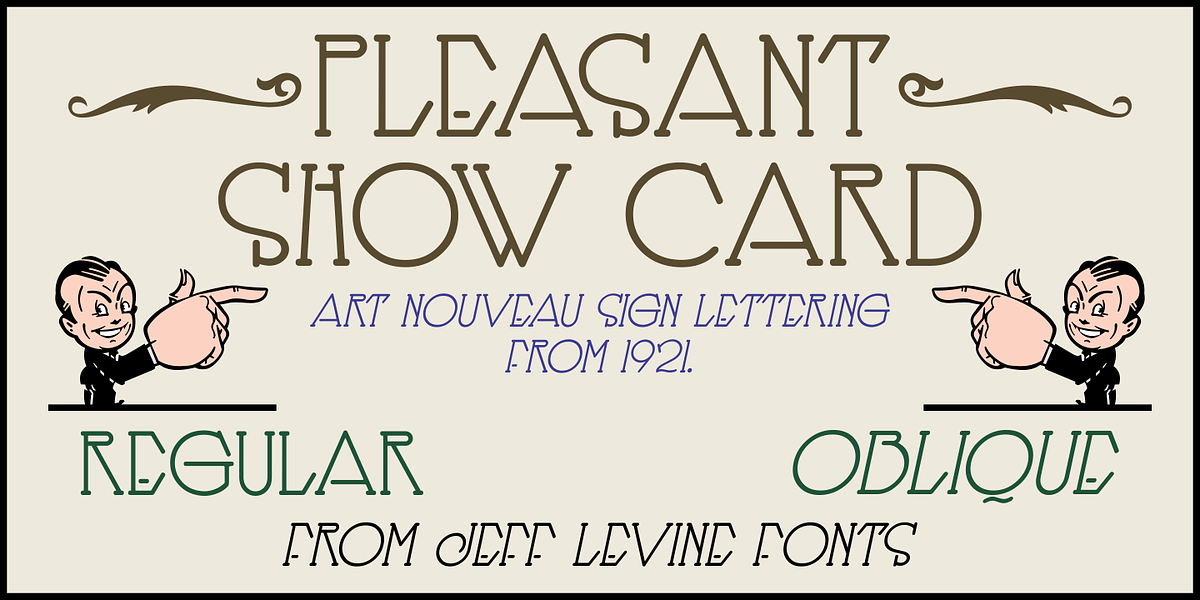 Pleasant Show Card JNL, a Serif Font by Jeff Levine Fonts (Photo 1 of 5)
