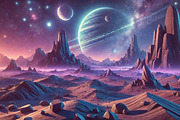 watercolor space planet background, a Background Graphic by AAN Seamless Shop (Thumbnail 3 of 4)