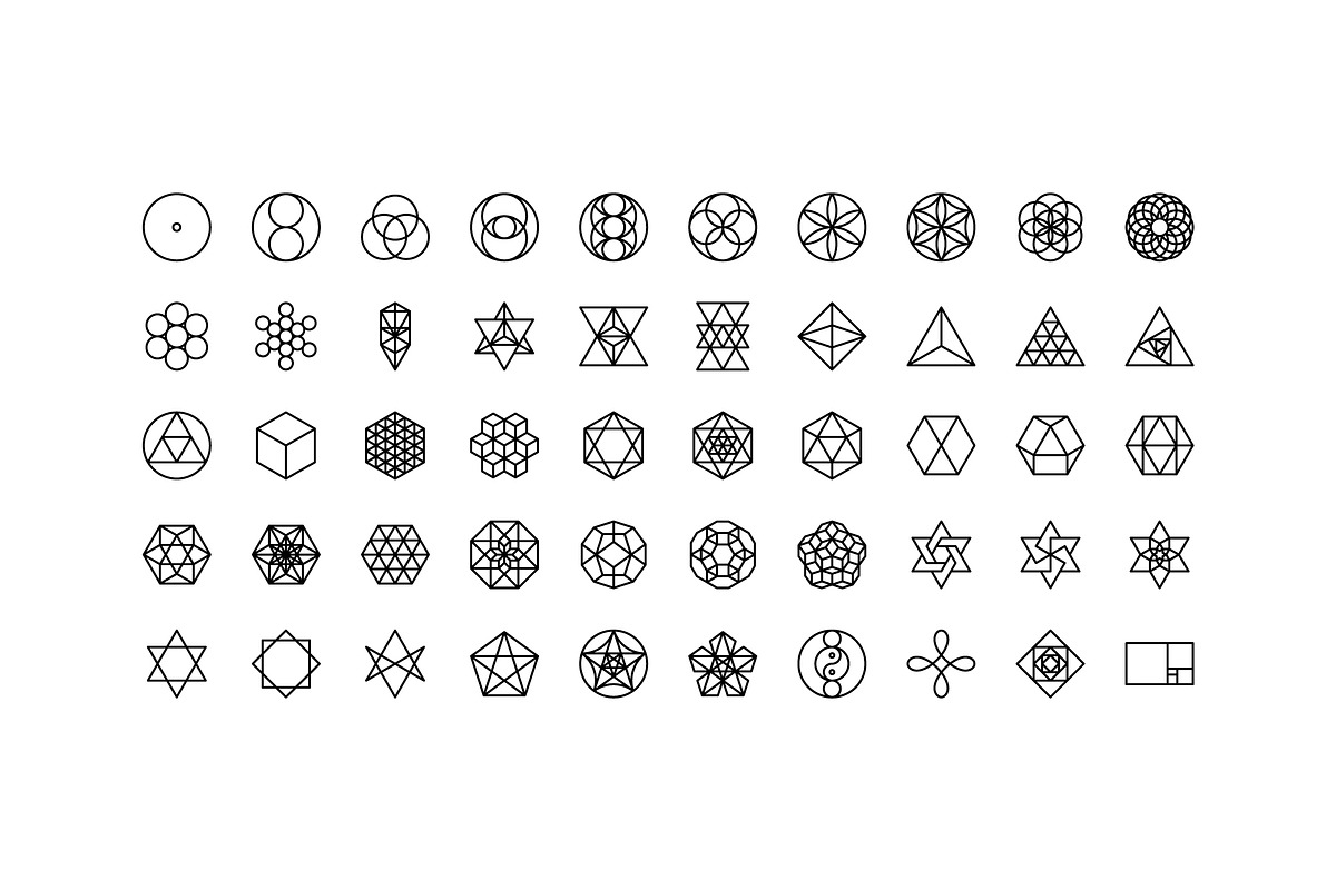 50 Sacred Geometry Icons, an Outline Icon by Side Project (Photo 4 of 9)