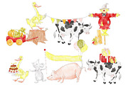 Farm Party Barnyard Animals Clipart, an Animal Illustration by Magic Story Studio (Thumbnail 3 of 5)