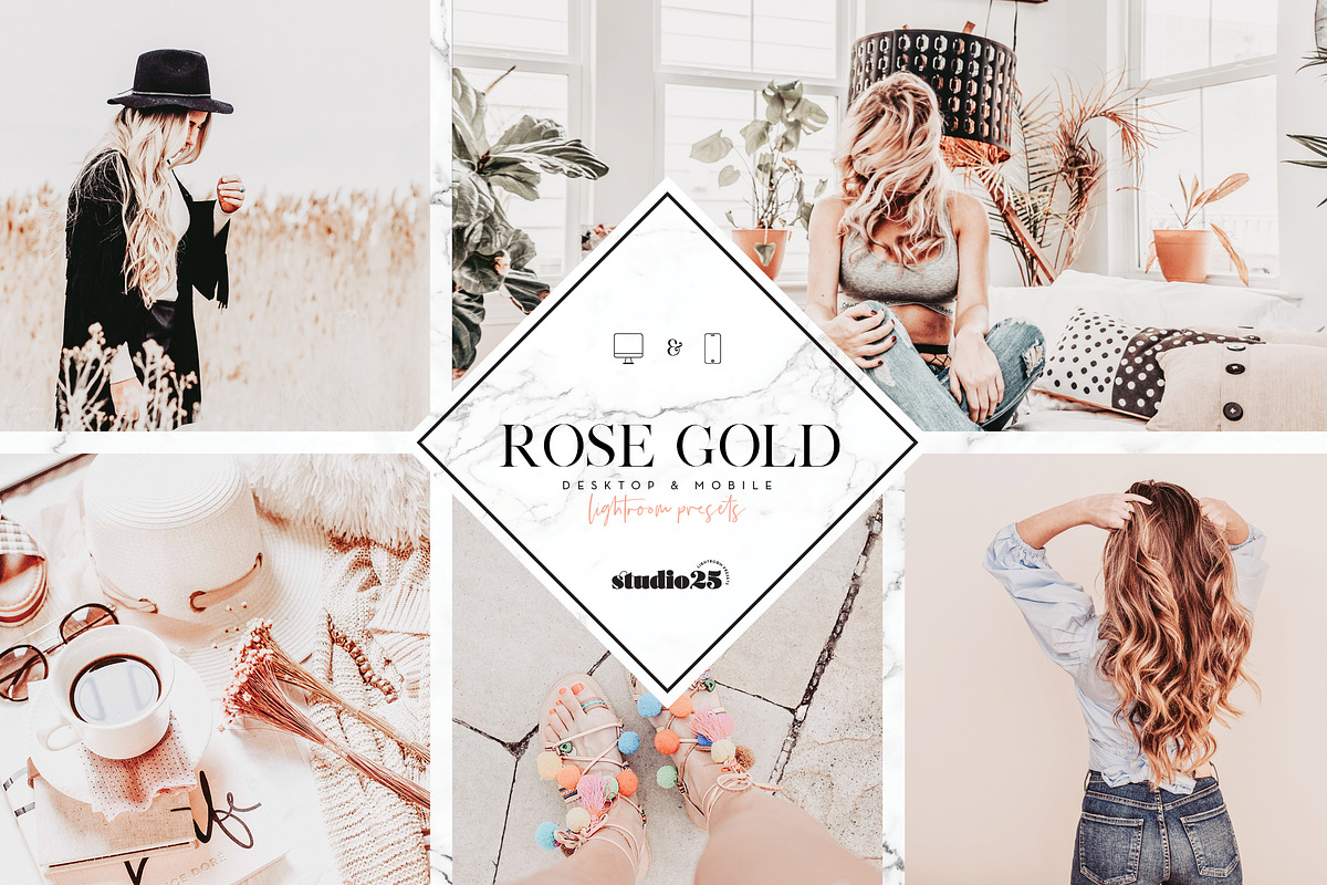 Rose gold lightroom preset