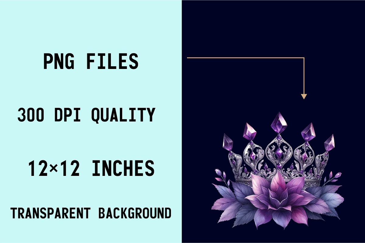 Purple Diamond Queen Tiara Sublimat, an Illustration by SVGArt (Photo 8 of 9)