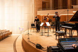 Concert hall with musicians performi, a Photo by Dvoevnore photos
