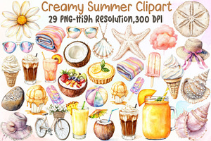 Creamy Summer Clipart, an Illustration by Sublimation Artist