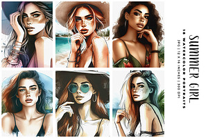 Summer Girl, a Person Illustration by Digital Art Creations
