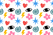 Cartoon style doodles pattern, an Illustration by Cmeree (Thumbnail 2 of 3)