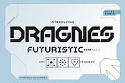 Dragnes - Futuristic Sci-fi Font, a Sans Serif Font by Drizy (Thumbnail 1 of 10)