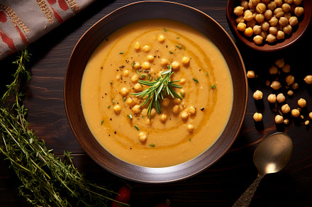 Chickpea Soup a classic of Umbrian cuisine and the epitome of Italian comfort f, a Food & Drink Photo by Rodica Ciorba
