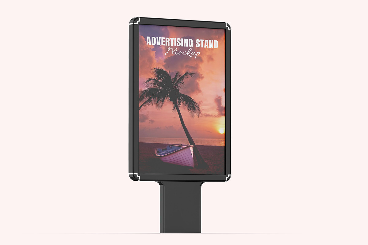Sidewalk Advertising Stand Mockup, an Advertising Mockup by Dev.Rawat21 (Photo 2 of 3)