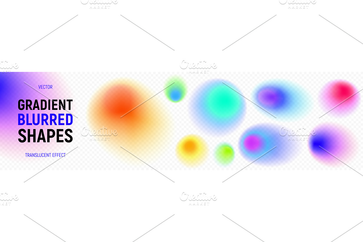 Set of abstract acid gradient shapes, an Illustration by Andrey Yaroslavtsev