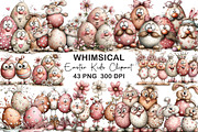 Watercolor Easter Kids Clipart, an Illustration by CraftArtStudio (Thumbnail 1 of 6)