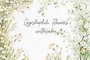 Gypsophilia White Flowers Clipart, a Decorative Illustration by LeCoqDesign (Thumbnail 1 of 5)