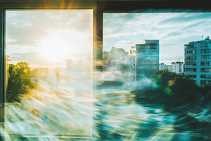 Air conditioner emitting refreshing, a Photo by Pavel_design