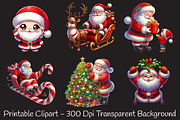 Cute Santa Watercolor Clipart, an Illustration by RobertsArt (Thumbnail 2 of 5)