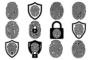 Fingerprint Security Icon Bundle, a Technology Illustration by jahid234