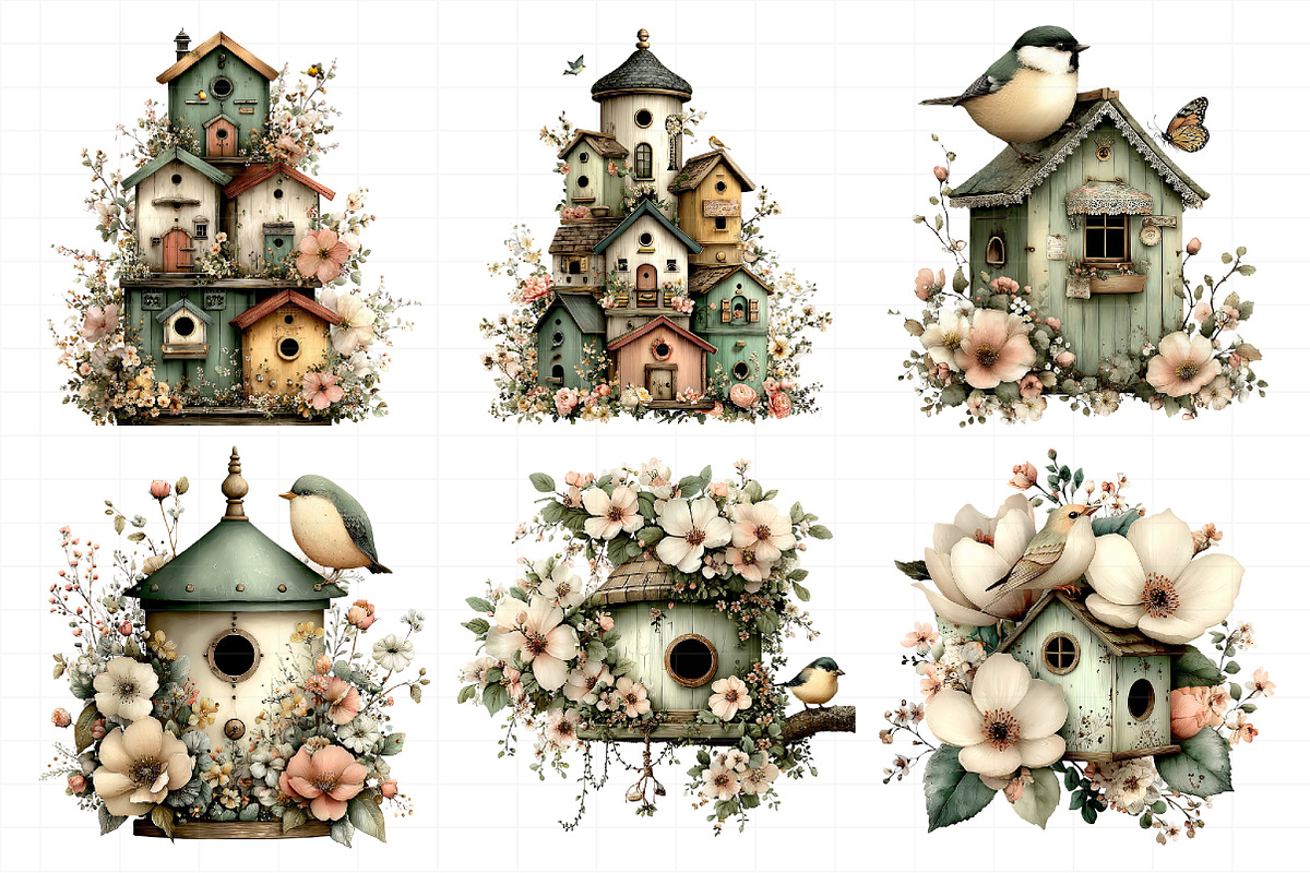 Whimsical Spring Birdhouse Clipart, an Illustration by Daily.Designs (Photo 6 of 8)
