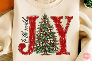 Joy to the World Retro Christmas PNG