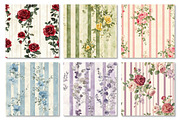 Floral Stripes Digital Paper, a Texture Graphic by Dream Creation (Thumbnail 4 of 5)