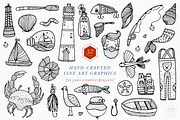 Coastal Hand Drawn Clip Art, a Graphic by PetiteMarket (Thumbnail 2 of 3)
