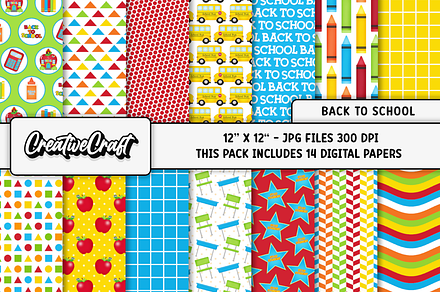 Back to School Digital Papers