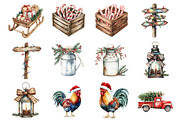 Christmas Farm Clipart, an Illustration by Design Market (Thumbnail 2 of 3)