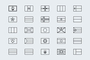Simplified outline world flags, an Outline Icon by Xinh Studio (Thumbnail 3 of 4)