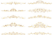 Gold text divider border clip art, a Decorative Illustration by Pravokrugulnik (Thumbnail 5 of 7)