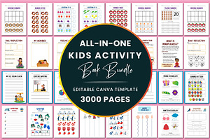 All-In-One Kids Activity Book Bundle, a Stationery Template by Shumaya