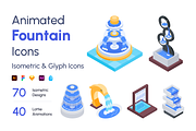 Animated Isometric Fountain Icons, a Duotone Icon by Vectors Market (Thumbnail 1 of 9)