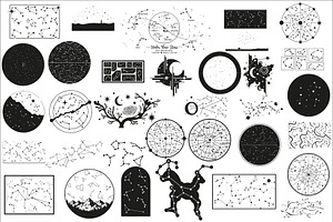 Elegant custom star map wall panel, an Illustration by Amazin_art