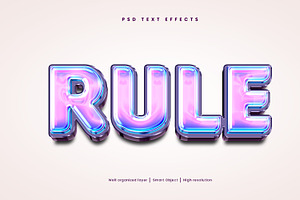 3D Rule Editable Text PSD