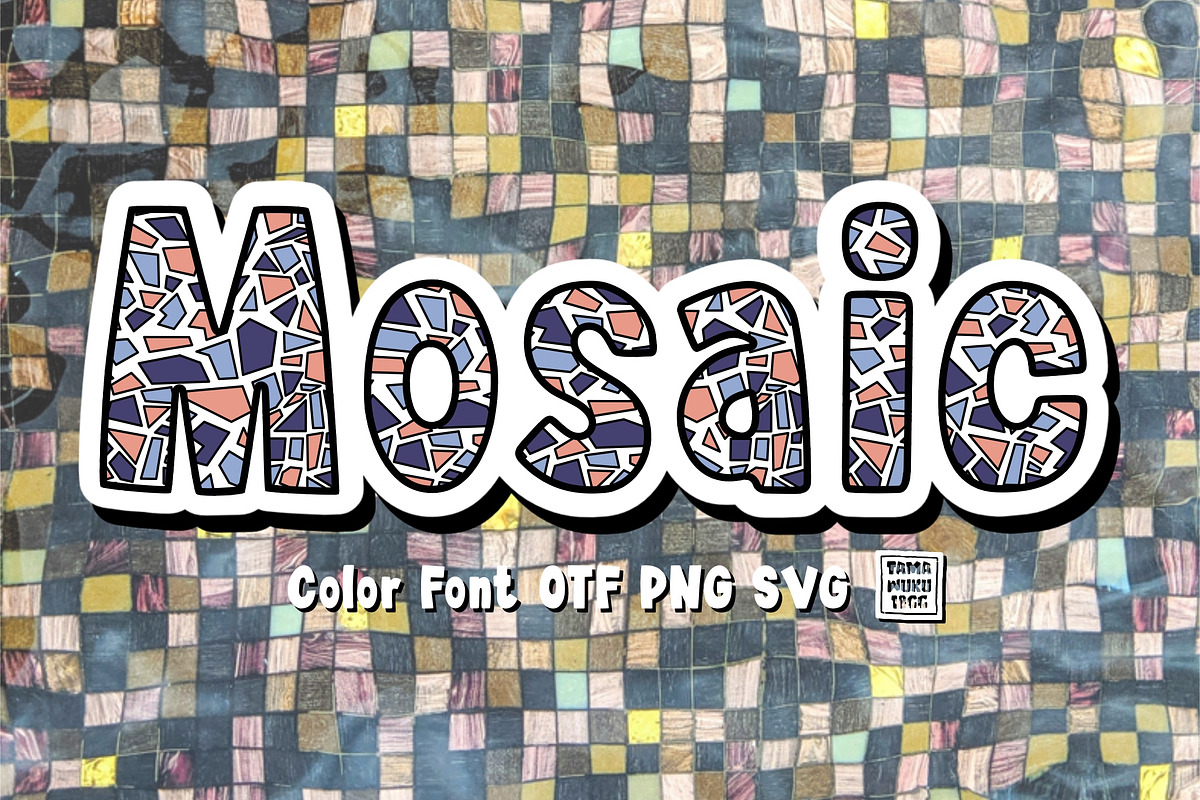 Mosaic Color OTF PNG SVG, a Symbol Font by DREAMs Soul G. (Photo 1 of 5)