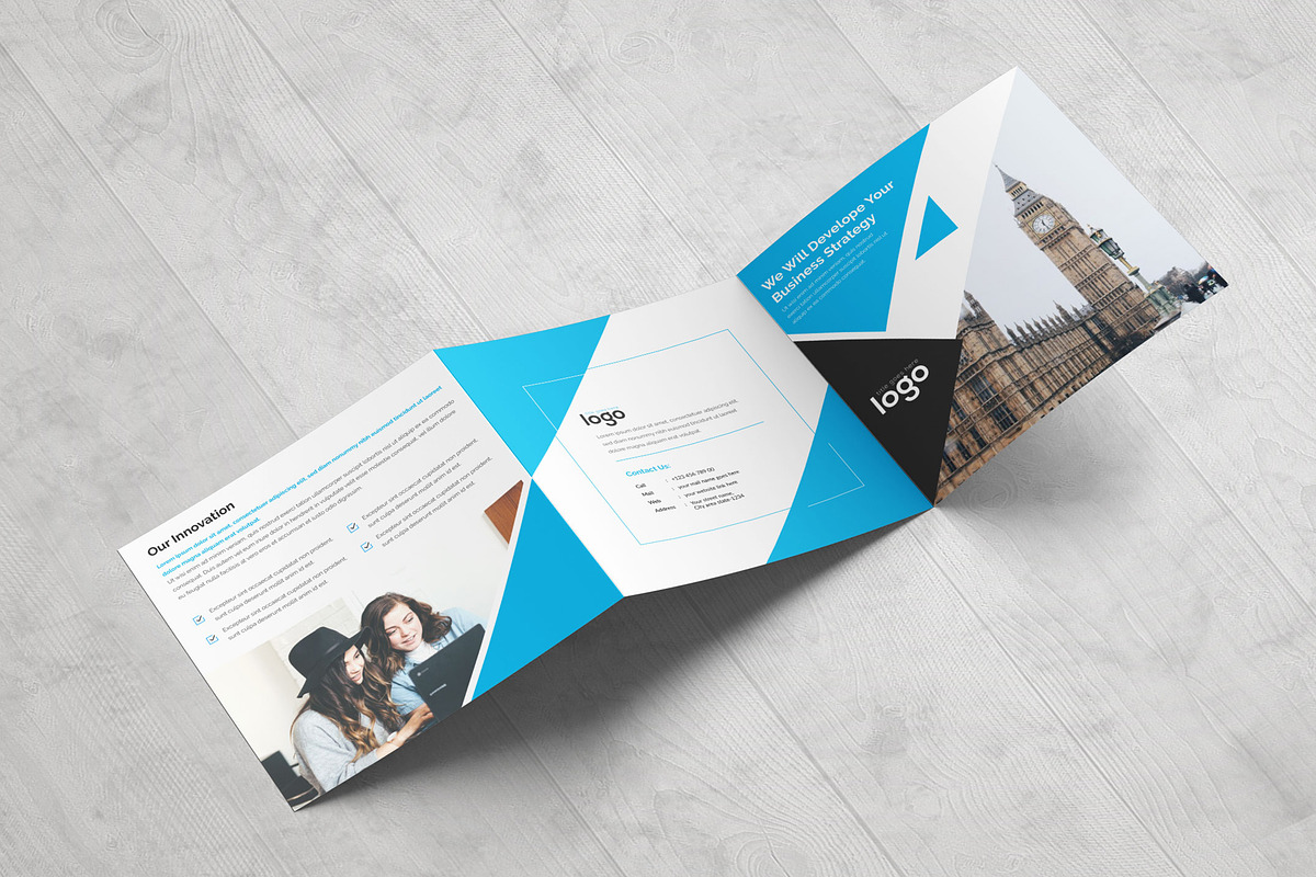 Corporate Square Tri fold Brochure, a Brochure Template by ZAAS (Photo 4 of 5)