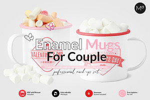 Enamel Camping Mugs Mock-ups