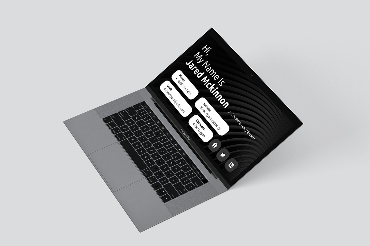 Laptop Business Card - Crypto Trader, a Business Card Template by TheFeture (Photo 5 of 5)