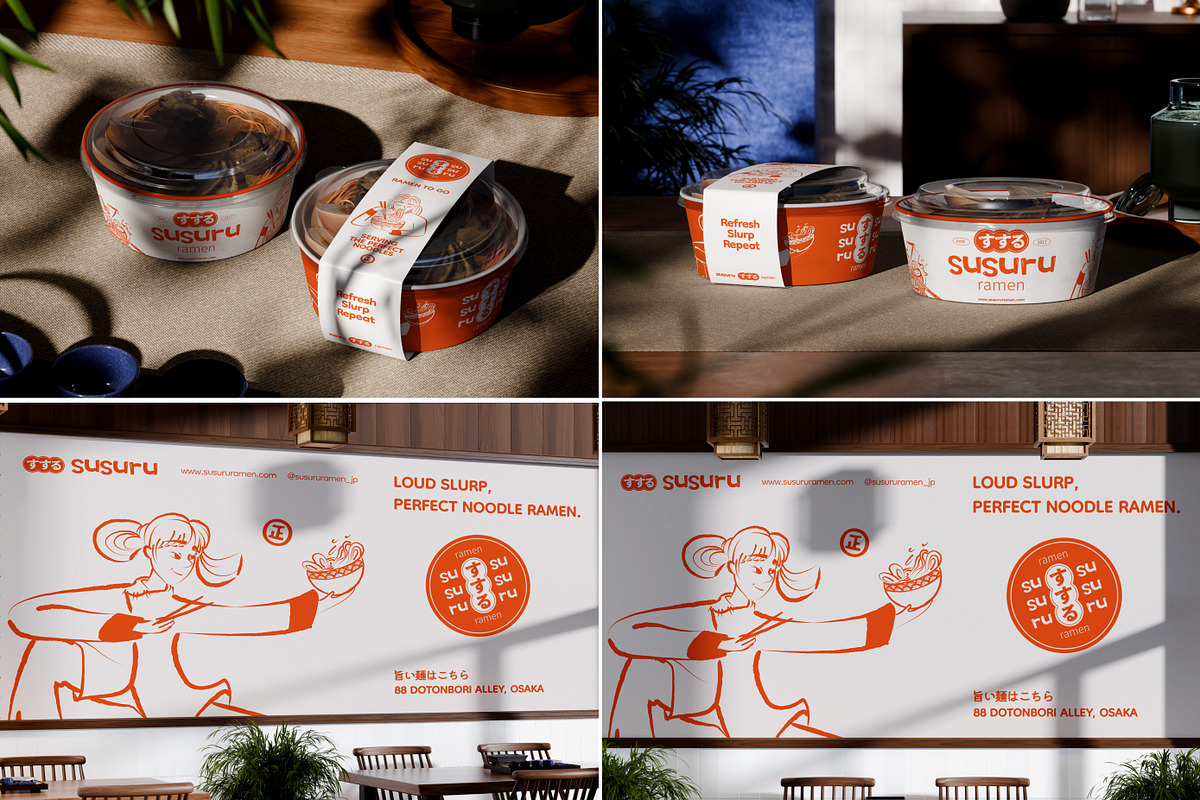 36 Ramen Noodle Restaurant Mockups, a Packaging Mockup by Vitora Mockup (Photo 7 of 11)
