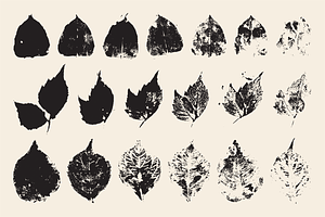 Stamped Prints Of Leaves & Flowers