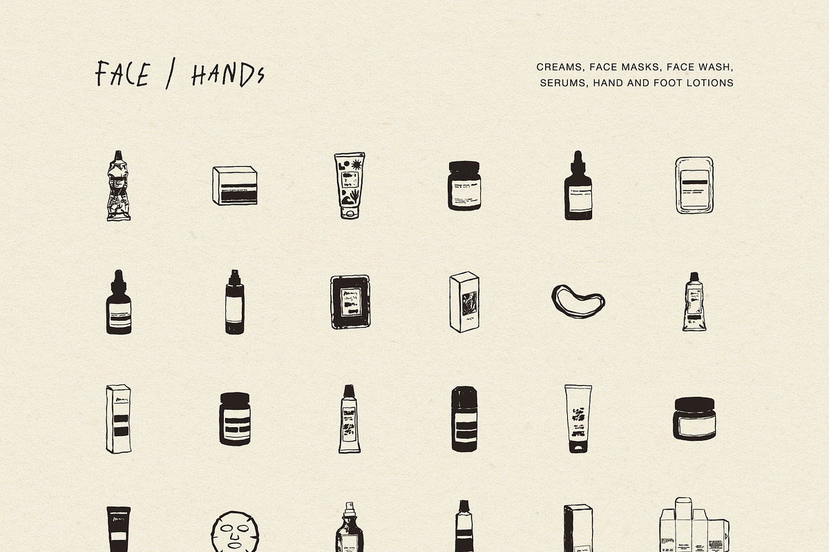 SKINCARE & MAKE UP illustrations, an Object Illustration by Crocus Paperi (Photo 4 of 10)