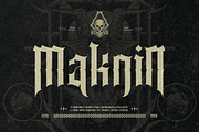 Maknin | Dark and Gothic Blackletter, a Blackletter Font by Ermedia Studio (Thumbnail 1 of 10)