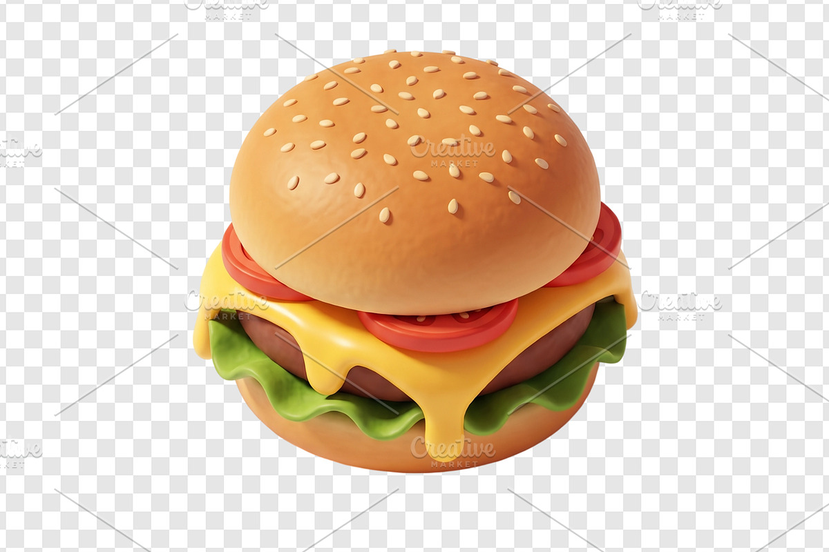 3D Isometric Fast Food Items - PNG, a Food Illustration by Nurlan's shop (Photo 2 of 7)