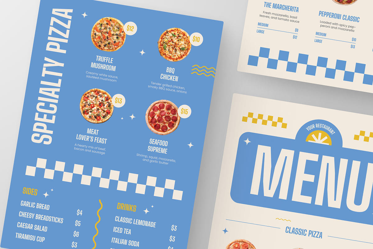 Vintage Pizza Menu, a Print Template by Annora Studio (Photo 5 of 6)